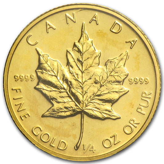 Gold Canadian Maple Leaf 1/4 ozt