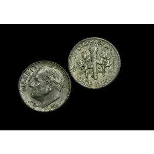 US 90% - CIR JUNK SILVER ROLL - Pre 1965 - Dime (2)